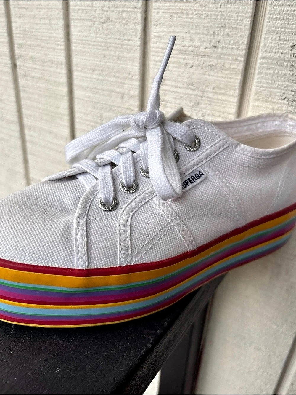 Superga Linea Up and Down Rainbow Platform Sneakers